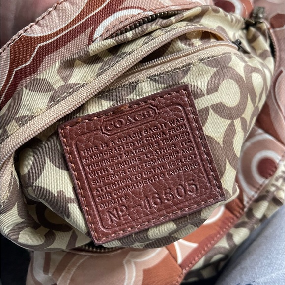 Vintage Coach brown Maggie 16505 Leather Madison OP Art Large Handbag FLAWED - Picture 12 of 15